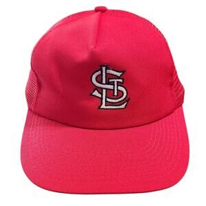 St. Louis Cardinals Red Mesh Trucker Snapback Hat Cap‎